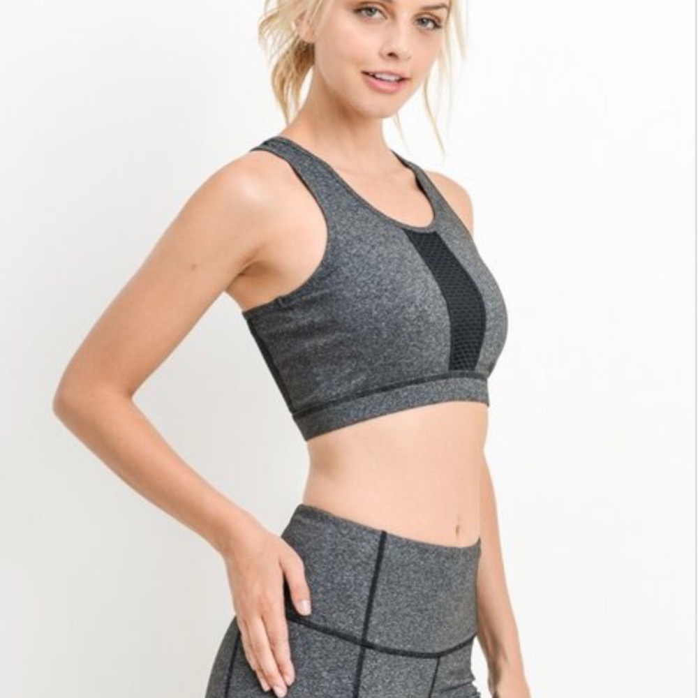 Two toned gray Racerback sports bra